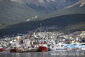 View on Ushuaia from the Beagle Channel